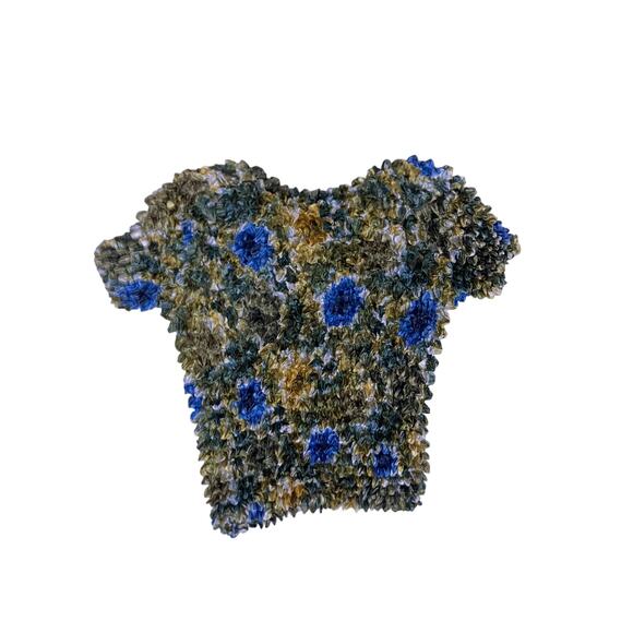 90s Y2K Floral Stretchy Magic Scarf Top One Size Festival Shirt - Picture 2 of 3